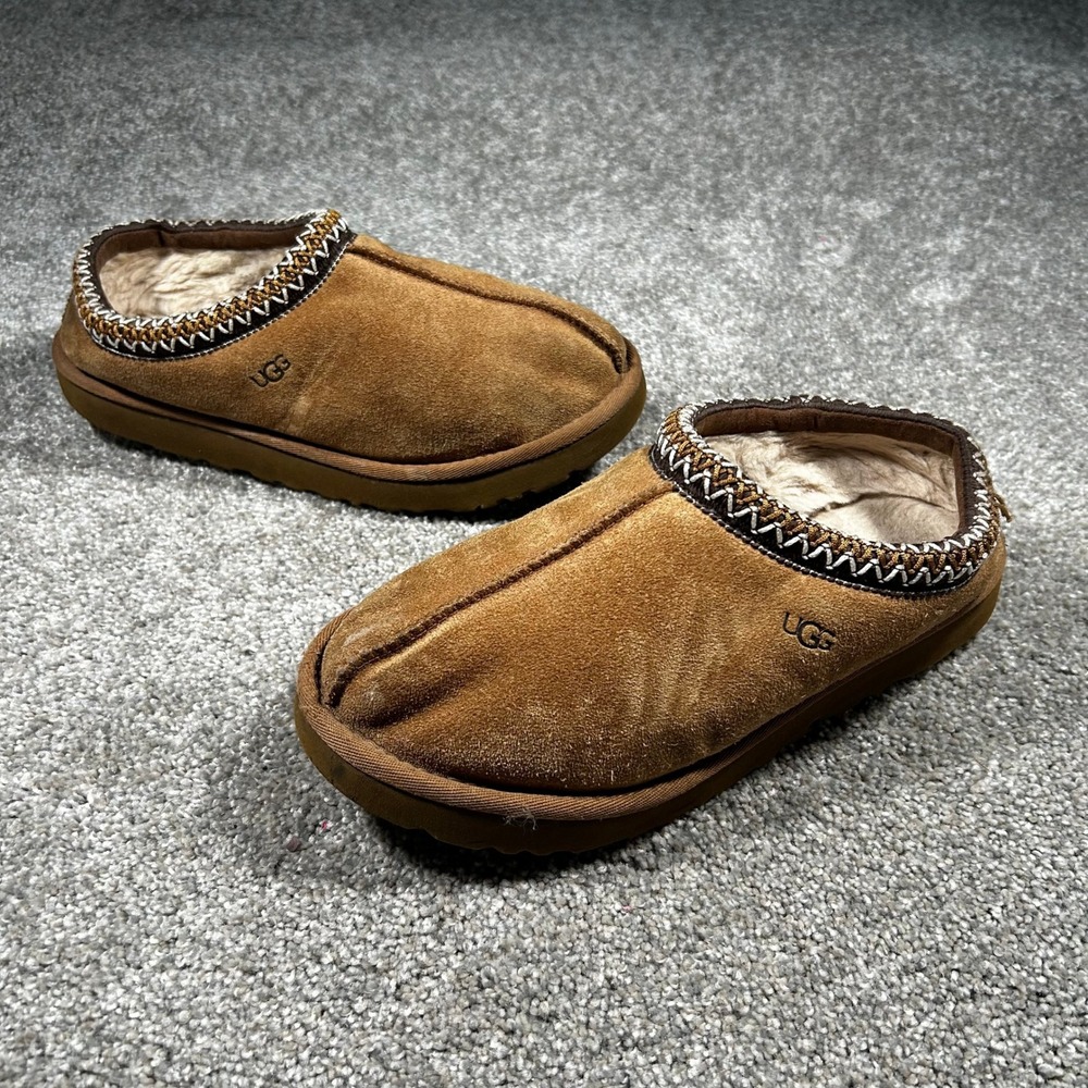 UGG Tasman Suede Slippers Chestnut Brown Embroidered Braid 5955 Womens 8 - Picture 2 of 7